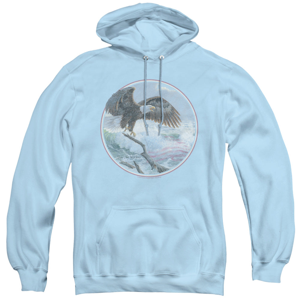 WILD WINGS/WILD GLORY - ADULT PULLOVER HOODIE - LIGHT BLUE