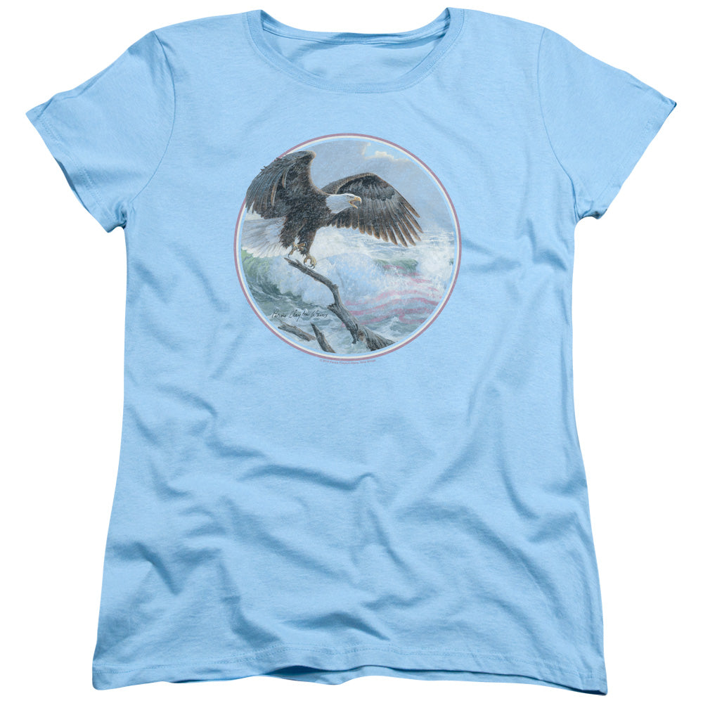 WILD WINGS/WILD GLORY - S/S WOMENS TEE - LIGHT BLUE