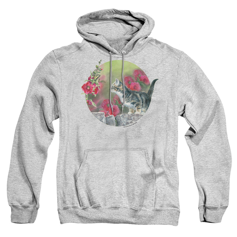 WILD WINGS/KITTEN FLOWERS - ADULT PULLOVER HOODIE - ATHLETIC HEATHER