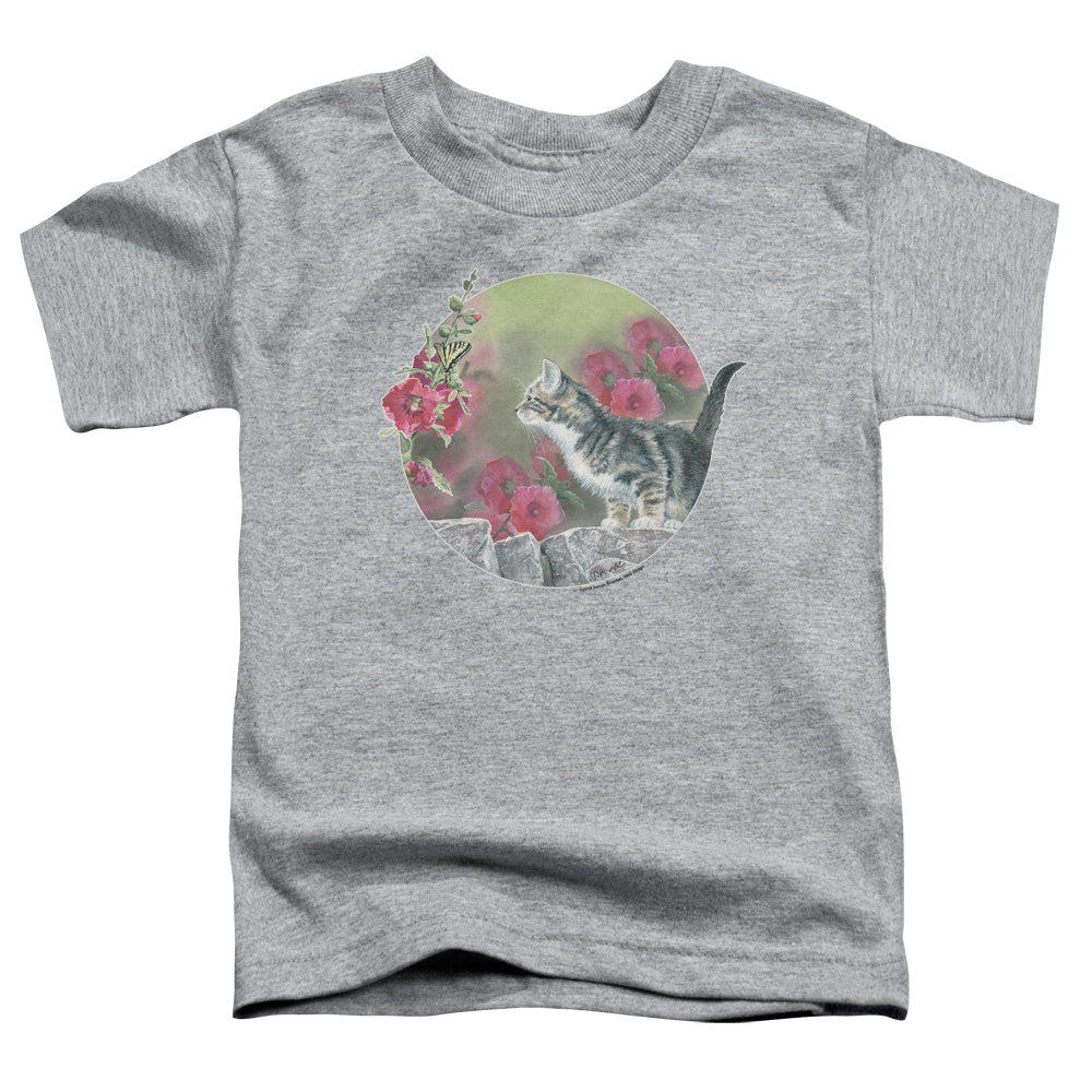 WILD WINGS/KITTEN FLOWERS - S/S TODDLER TEE - ATHLETIC HEATHER