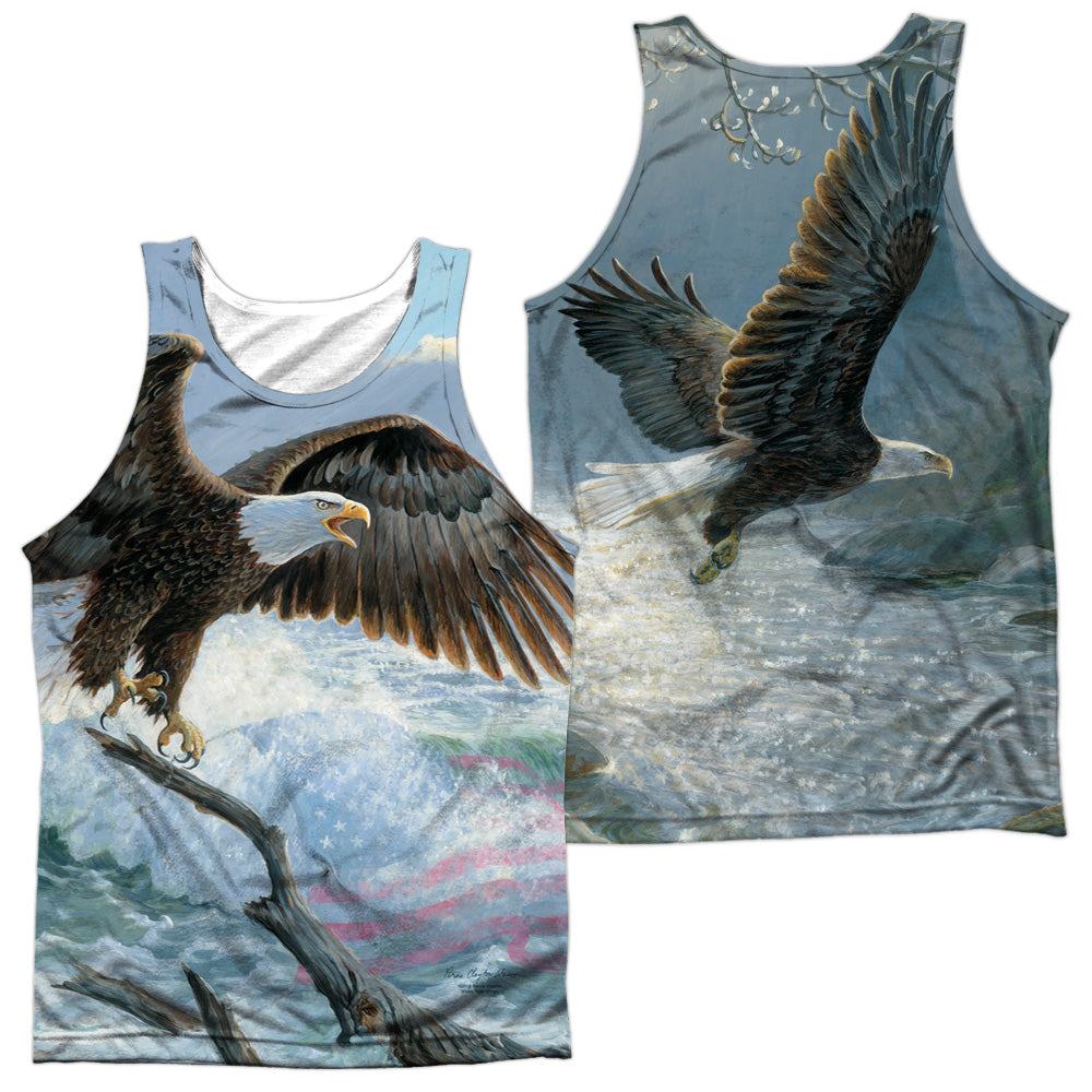 WILD WINGS/AMERICAN EAGLE (FRONT/BACK PRINT) - ADULT POLY TANK TOP - MULTI