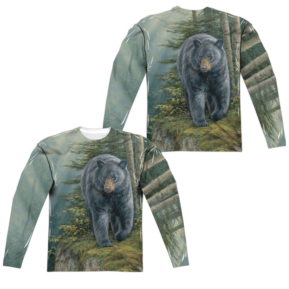 WILD WINGS/BLACK BEAR (FRONT/BACK PRINT) - L/S ADULT POLY CREW  - MULTI