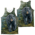 WILD WINGS/BLACK BEAR (FRONT/BACK PRINT) - ADULT POLY TANK TOP - MULTI