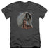WILD WINGS/PAINTED HORSES - S/S ADULT V-NECK 30/1 - CHARCOAL
