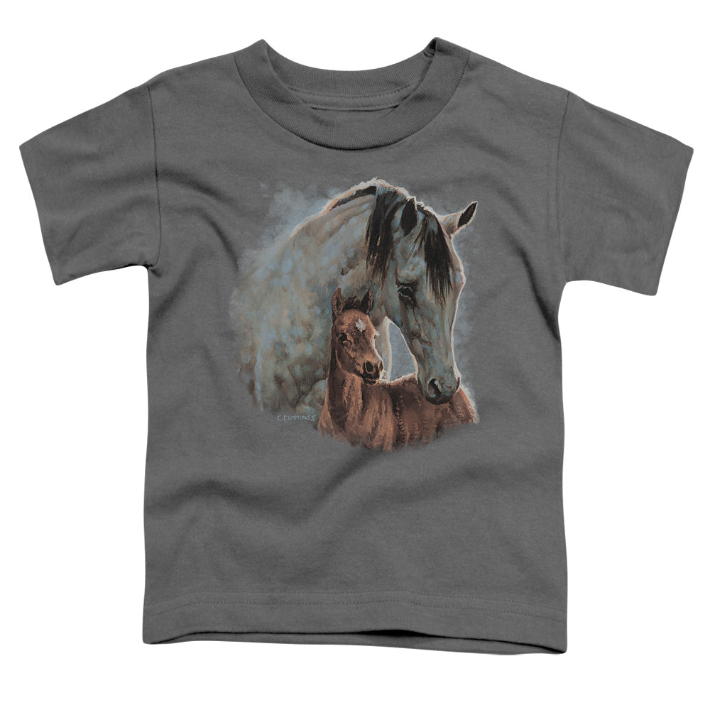 WILD WINGS/PAINTED HORSES - S/S TODDLER TEE - CHARCOAL
