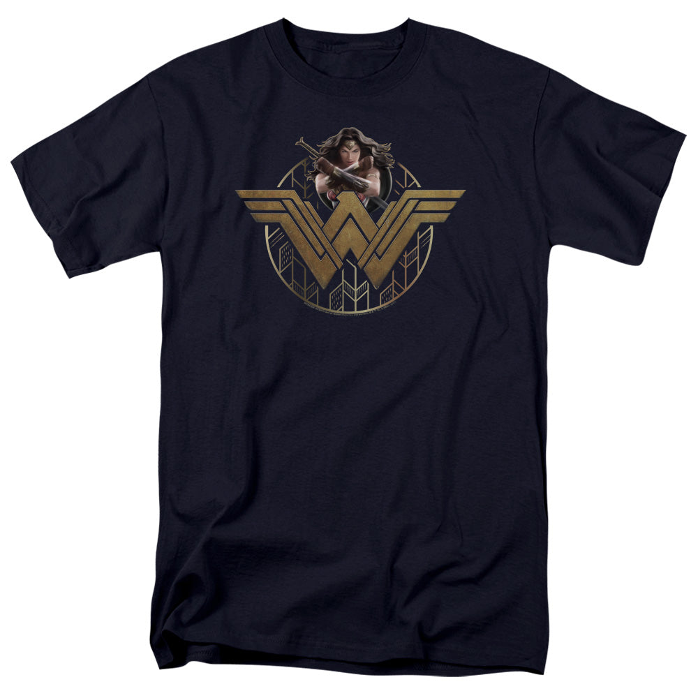 WONDER WOMAN MOVIE/POWER STANCE AND EMBLEM - S/S ADULT 18/1 - NAVY