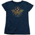 WONDER WOMAN MOVIE/POWER STANCE AND EMBLEM - S/S WOMENS TEE - NAVY