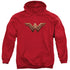 WONDER WOMAN MOVIE/WONDER WOMAN LOGO - ADULT PULLOVER HOODIE - RED