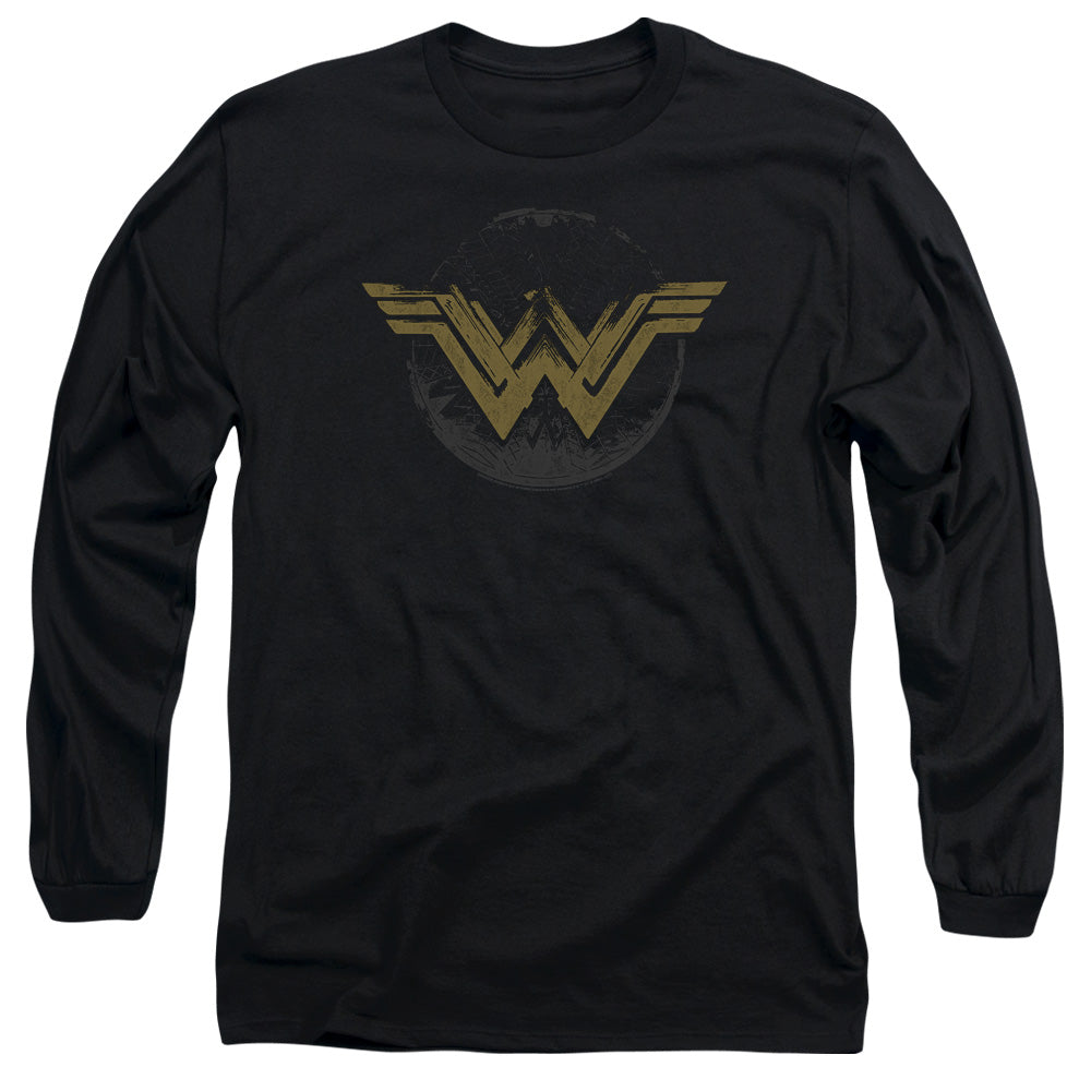 WONDER WOMAN MOVIE/DISTRESSED LOGO -  L/S ADULT 18/1  - BLACK