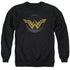 WONDER WOMAN MOVIE/DISTRESSED LOGO - ADULT CREWNECK SWEATSHIRT - BLACK