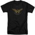 WONDER WOMAN MOVIE/DISTRESSED LOGO - S/S ADULT TALL 18/1 - BLACK