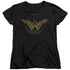 WONDER WOMAN MOVIE/DISTRESSED LOGO - S/S WOMENS TEE - BLACK