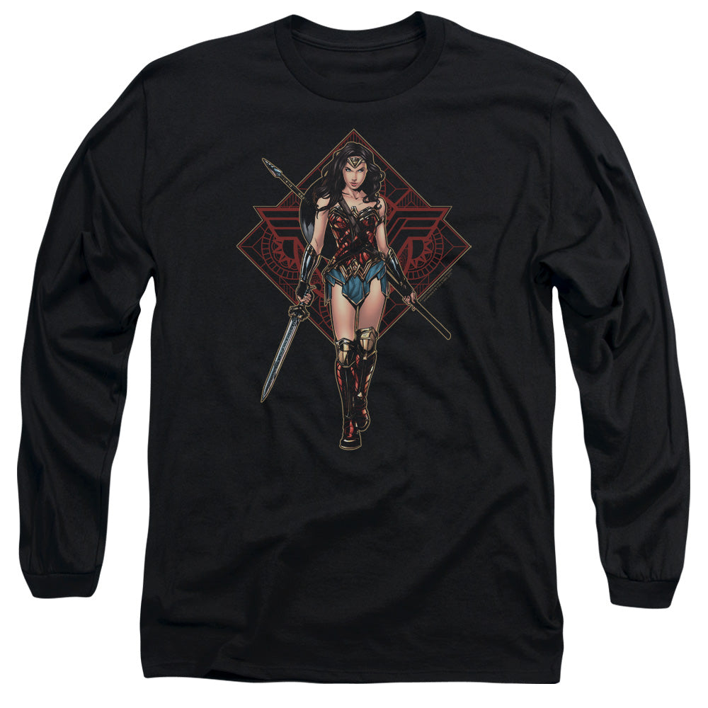 WONDER WOMAN MOVIE/WARRIOR -  L/S ADULT 18/1  - BLACK
