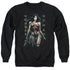 WONDER WOMAN MOVIE/ARMED AND DANGEROUS - ADULT CREWNECK SWEATSHIRT - BLACK