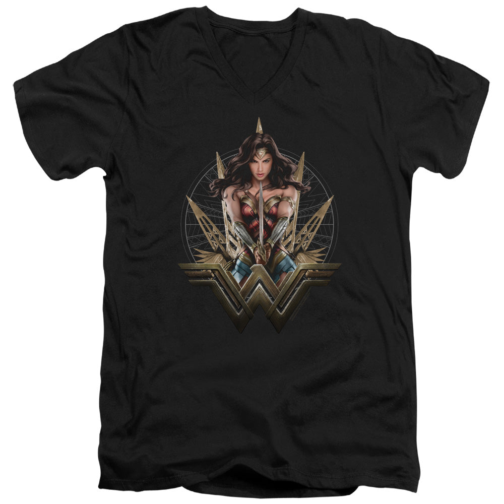 WONDER WOMAN MOVIE/WONDER BLADES - S/S ADULT V-NECK 30/1 - BLACK
