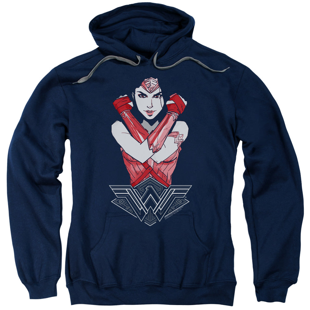 WONDER WOMAN MOVIE/AMAZON - ADULT PULLOVER HOODIE - NAVY