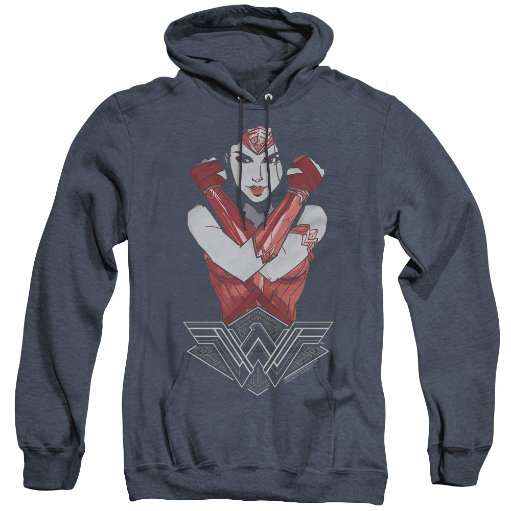 WONDER WOMAN MOVIE/AMAZON - ADULT HEATHER HOODIE - NAVY