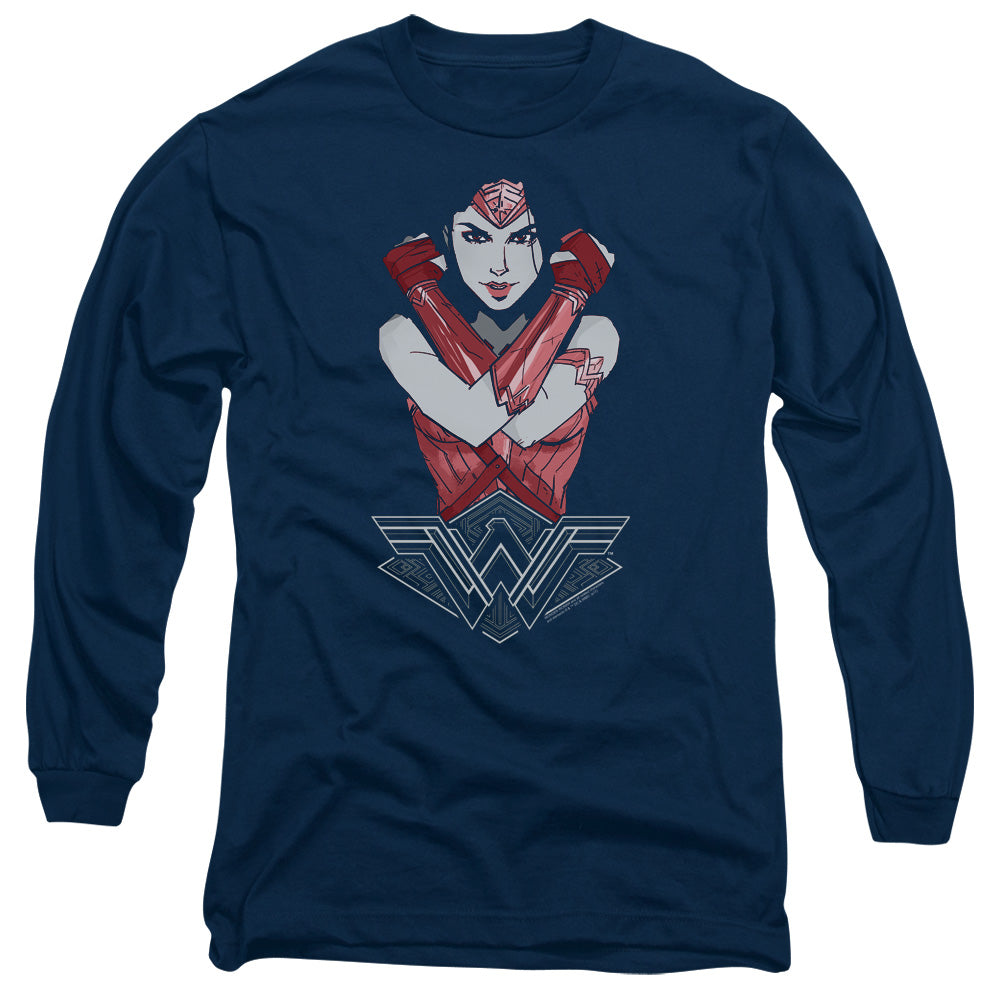WONDER WOMAN MOVIE/AMAZON -  L/S ADULT 18/1  - NAVY