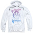WONDER WOMAN MOVIE/RETRO STANCE - ADULT PULLOVER HOODIE - WHITE