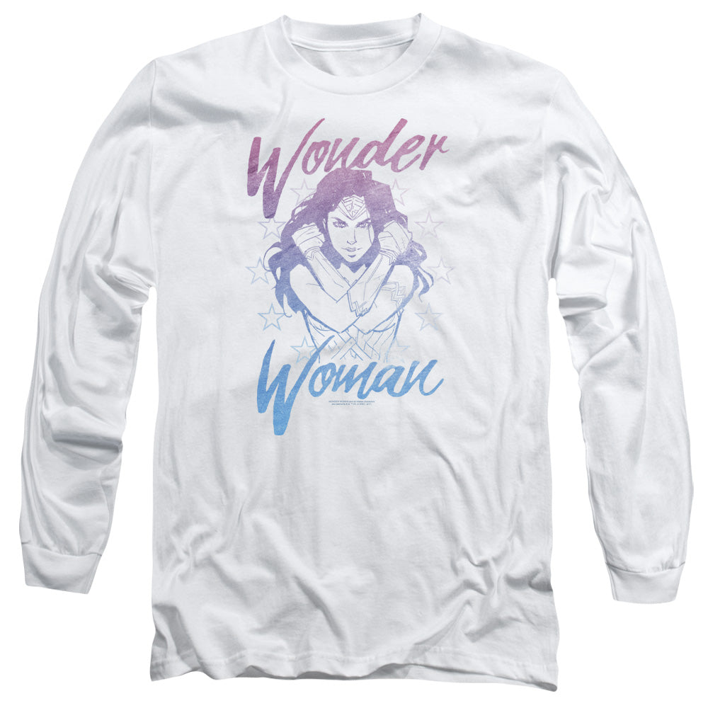 WONDER WOMAN MOVIE/RETRO STANCE -  L/S ADULT 18/1  - WHITE