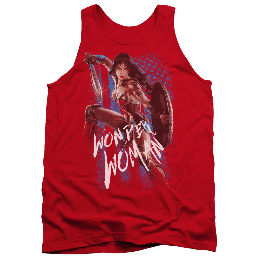 WONDER WOMAN MOVIE/AMERICAN HERO - ADULT TANK - RED