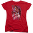 WONDER WOMAN MOVIE/AMERICAN HERO - S/S WOMENS TEE - RED