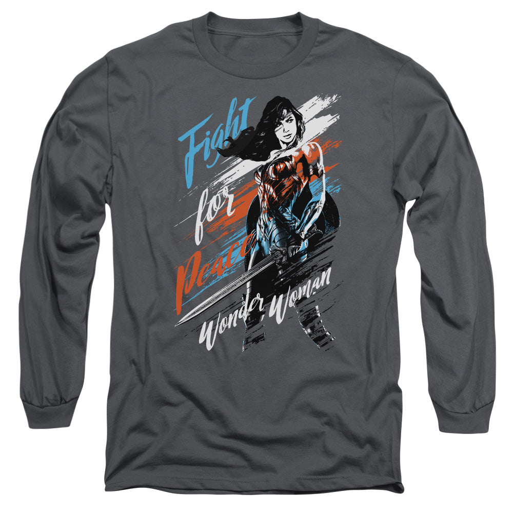 WONDER WOMAN MOVIE/FIGHT FOR PEACE -  L/S ADULT 18/1  - CHARCOAL