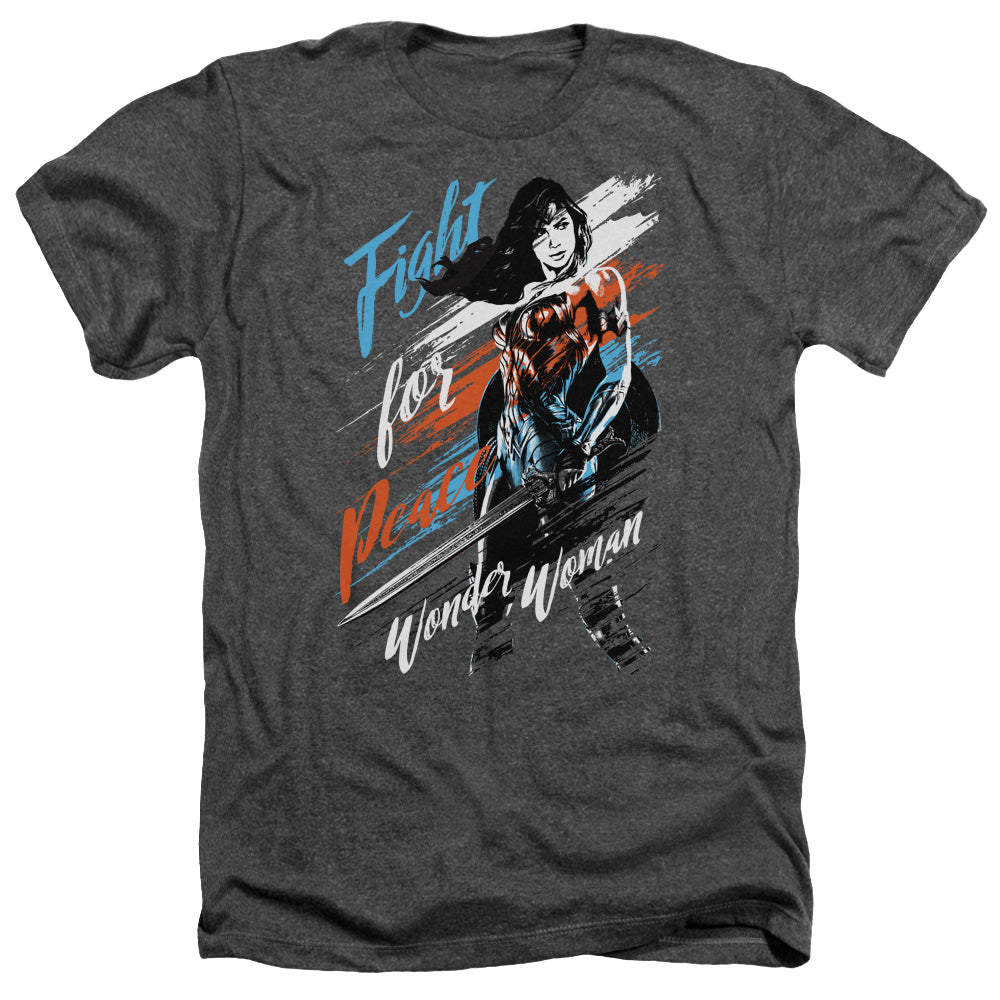 WONDER WOMAN MOVIE/FIGHT FOR PEACE - ADULT HEATHER - CHARCOAL