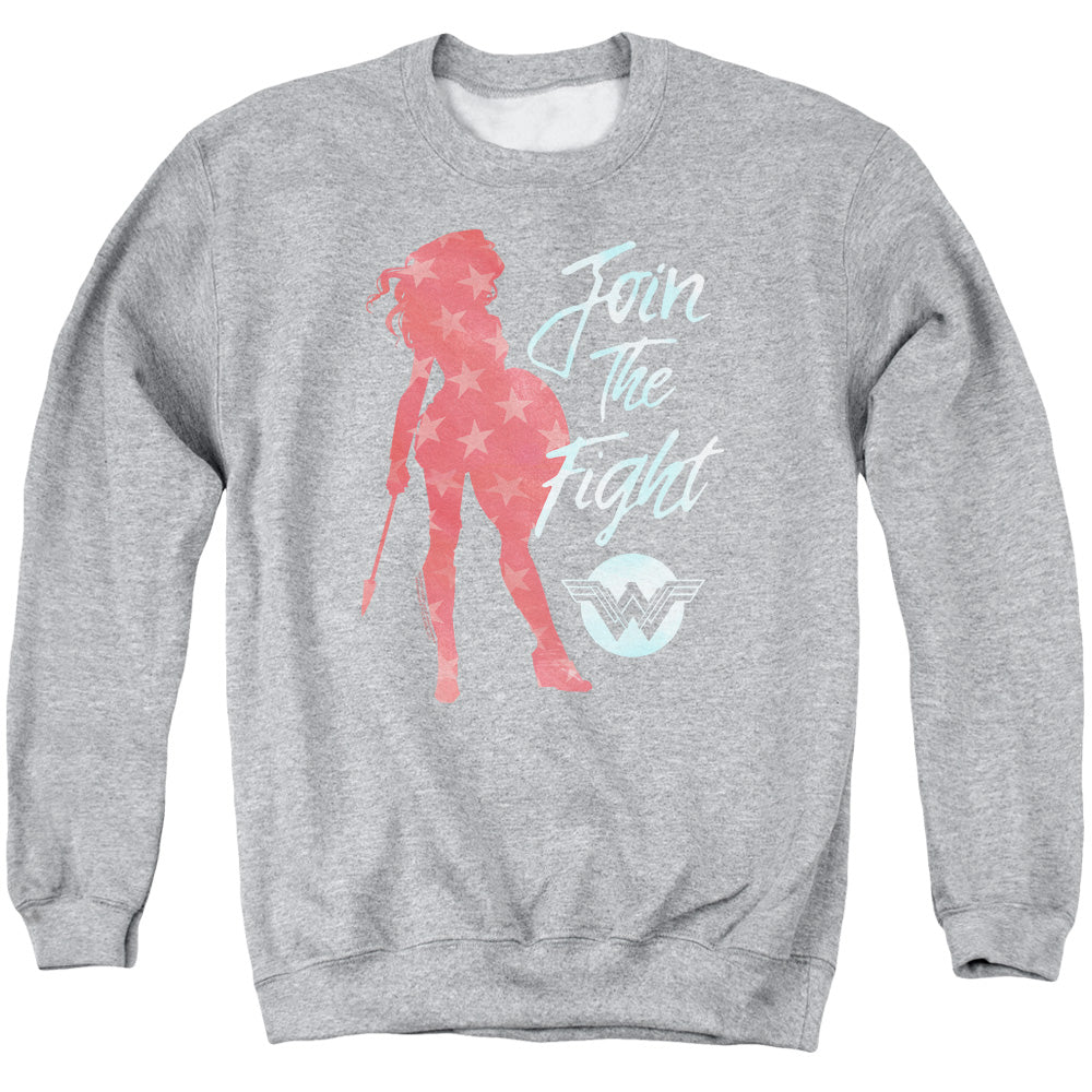 WONDER WOMAN MOVIE/FREEDOM FIGHT - ADULT CREWNECK SWEATSHIRT - ATHLETIC HEATHER