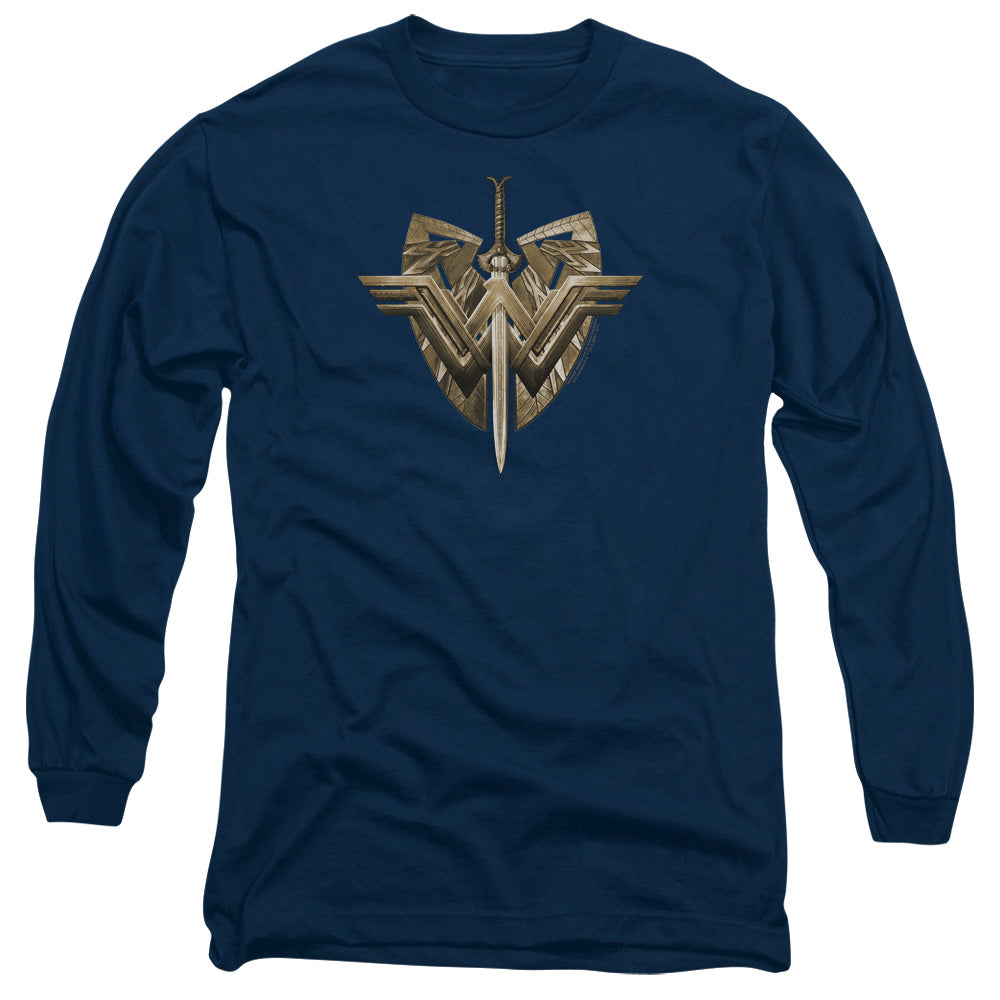WONDER WOMAN MOVIE/SWORD EMBLEM -  L/S ADULT 18/1  - NAVY
