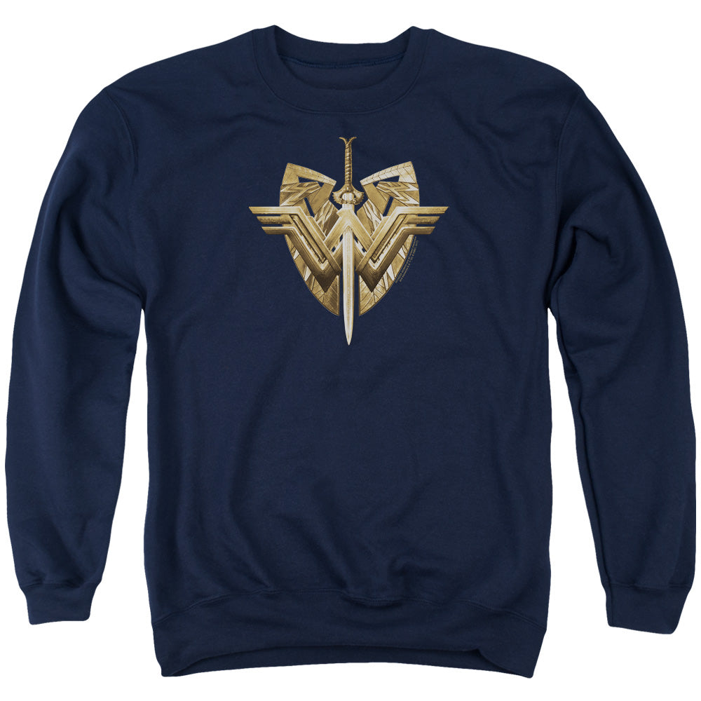 WONDER WOMAN MOVIE/SWORD EMBLEM - ADULT CREWNECK SWEATSHIRT - NAVY