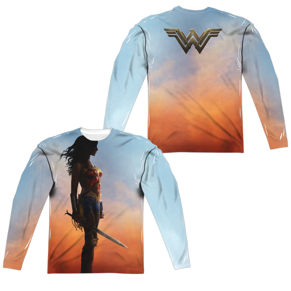WONDER WOMAN MOVIE/POSTER (FRONT/BACK PRINT) - L/S ADULT POLY CREW  - MULTI