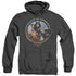 WONDER WOMAN MOVIE/BATTLE POSE - ADULT HEATHER HOODIE - BLACK