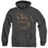 WONDER WOMAN MOVIE/FIGHT - ADULT HEATHER HOODIE - BLACK