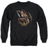 WONDER WOMAN MOVIE/FIGHT - ADULT CREWNECK SWEATSHIRT - BLACK