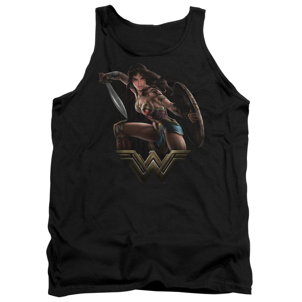 WONDER WOMAN MOVIE/FIGHT - ADULT TANK - BLACK
