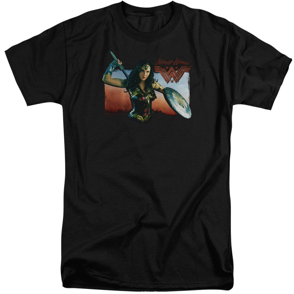 WONDER WOMAN MOVIE/WARRIOR WOMAN - S/S ADULT TALL 18/1 - BLACK