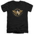 WONDER WOMAN MOVIE/LASSO LOGO - S/S ADULT V-NECK 30/1 - BLACK