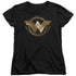 WONDER WOMAN MOVIE/LASSO LOGO - S/S WOMENS TEE - BLACK