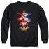 WONDER WOMAN MOVIE/ARMS CROSSED - ADULT CREWNECK SWEATSHIRT - BLACK