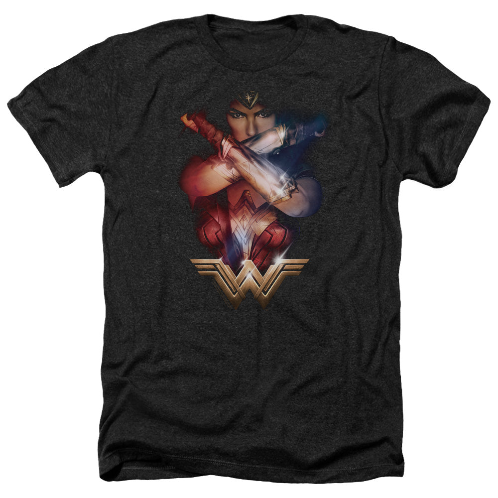 WONDER WOMAN MOVIE/ARMS CROSSED - ADULT HEATHER - BLACK