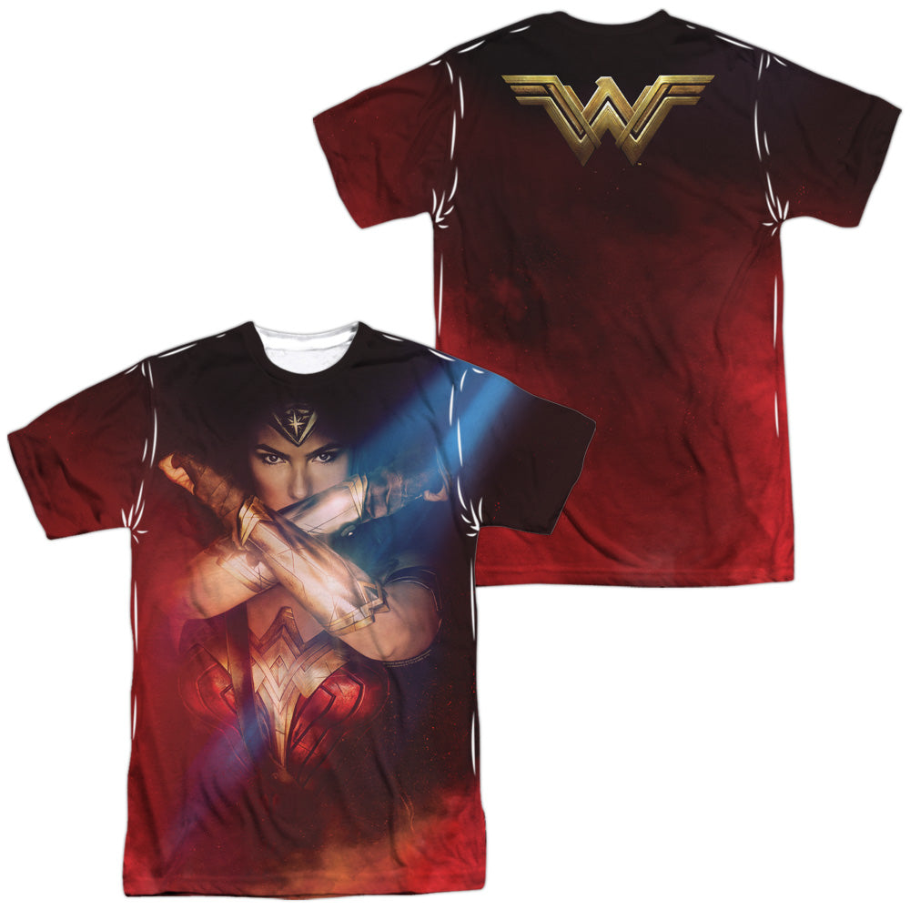 WONDER WOMAN MOVIE/ARMS CROSSED (FRONT/BACK PRINT) - S/S ADULT POLY CREW - MULTI