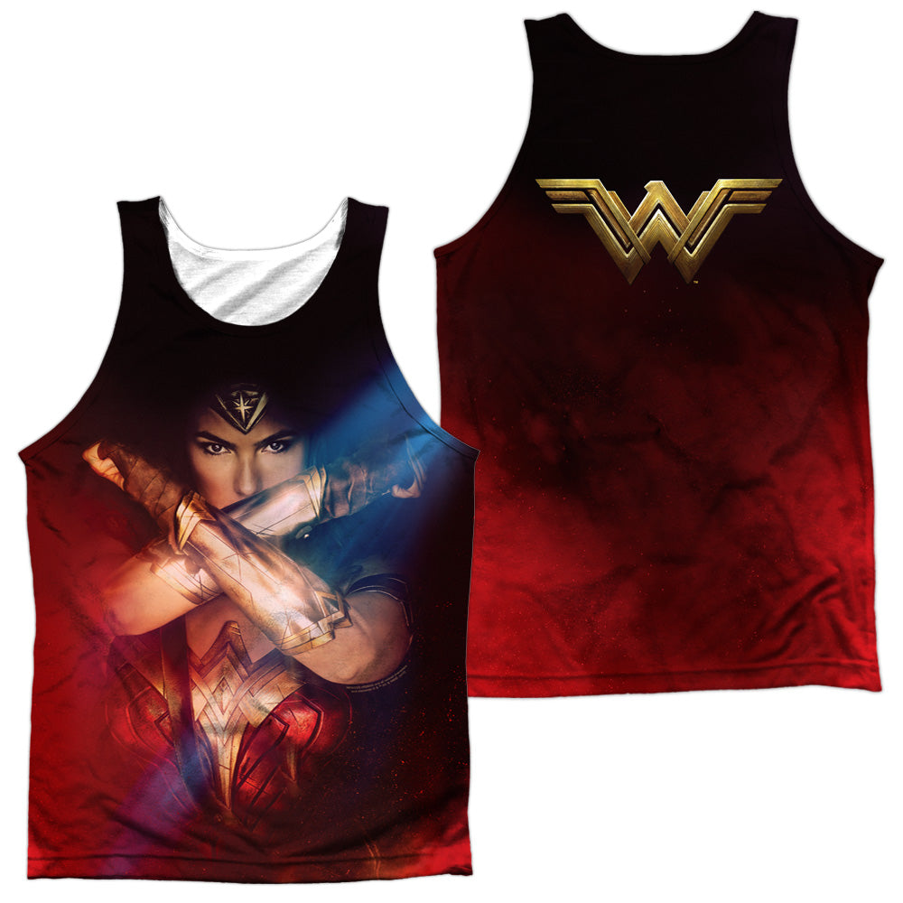 WONDER WOMAN MOVIE/ARMS CROSSED (FRONT/BACK PRINT) - ADULT POLY TANK TOP - MULTI