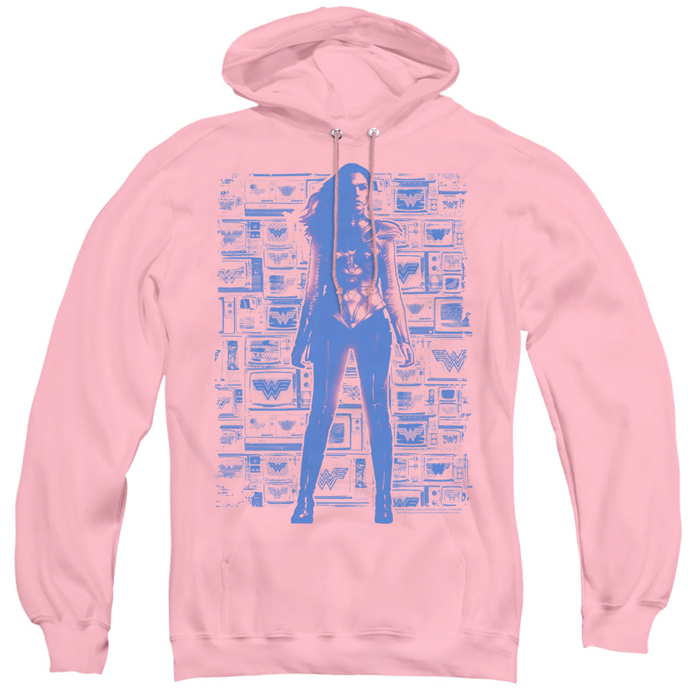 WONDER WOMAN 84/TELEVISIONS - ADULT PULLOVER HOODIE - PINK