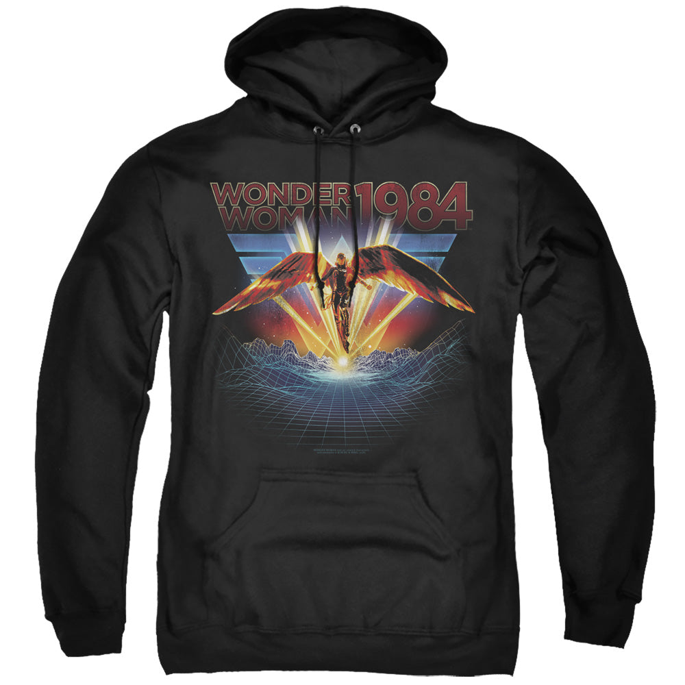 WONDER WOMAN 84/84 METAL - ADULT PULLOVER HOODIE - BLACK