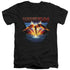 WONDER WOMAN 84/84 METAL - S/S ADULT V-NECK 30/1 - BLACK