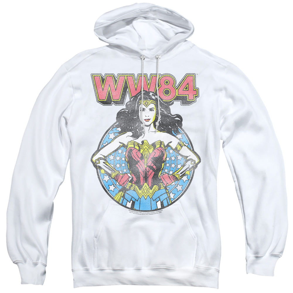 WONDER WOMAN 84/STAR CIRCLE - ADULT PULLOVER HOODIE - WHITE