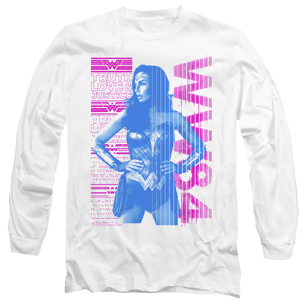 WONDER WOMAN 84/TRUTH LOVE AND JUSTICE - L/S ADULT 18/1 - WHITE