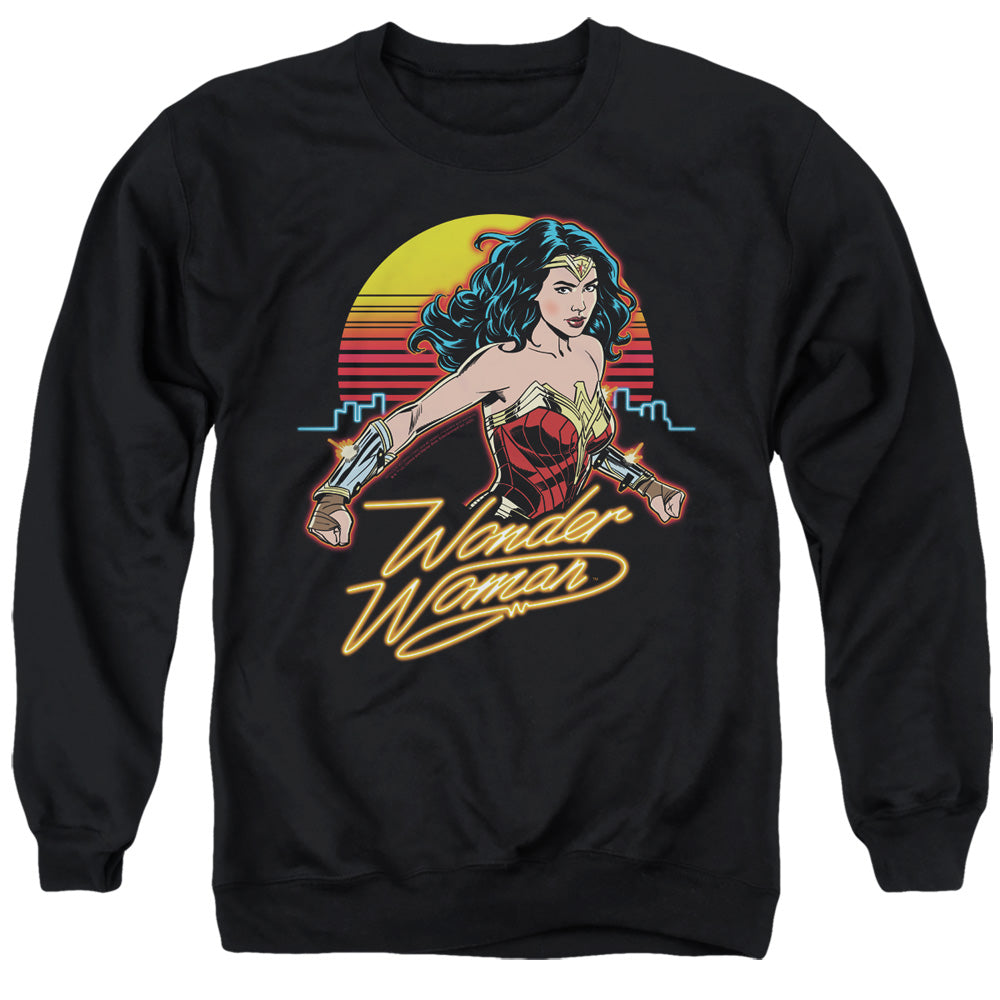WONDER WOMAN 84/SKYLINE - ADULT CREWNECK SWEATSHIRT - BLACK