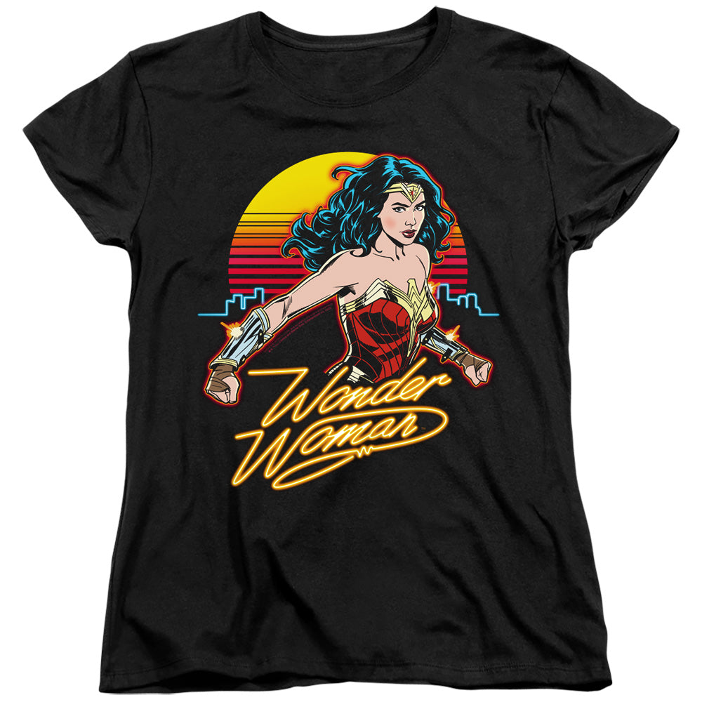 WONDER WOMAN 84/SKYLINE - S/S WOMENS TEE - BLACK